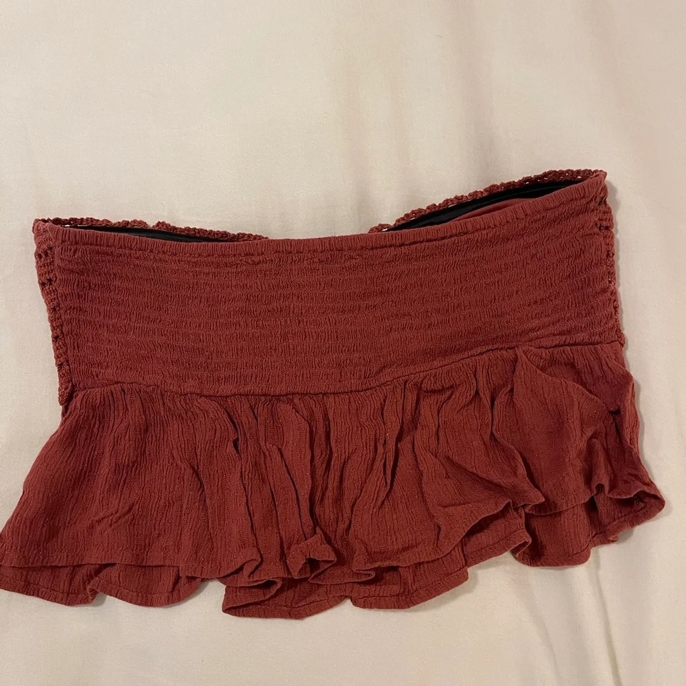 American Rag Rust Red Off-Shoulder Top - Picture 2 of 3